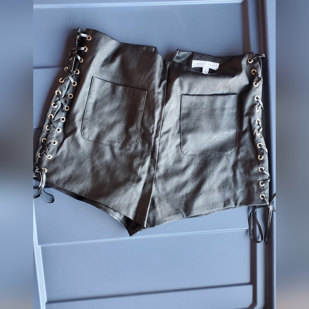 Black Leather Shorts